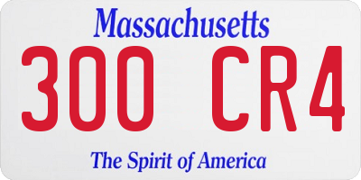 MA license plate 300CR4