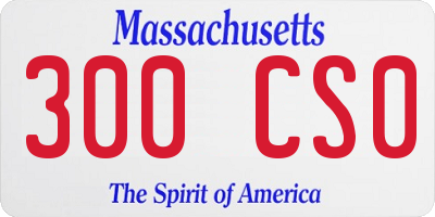 MA license plate 300CS0