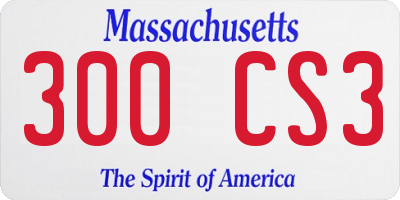 MA license plate 300CS3