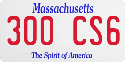 MA license plate 300CS6
