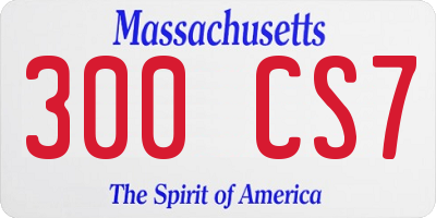MA license plate 300CS7