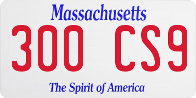 MA license plate 300CS9