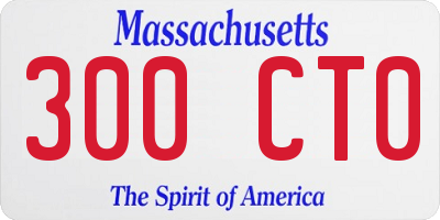 MA license plate 300CT0