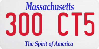 MA license plate 300CT5