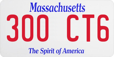 MA license plate 300CT6