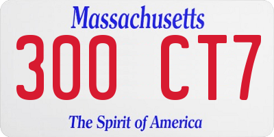 MA license plate 300CT7