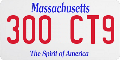 MA license plate 300CT9