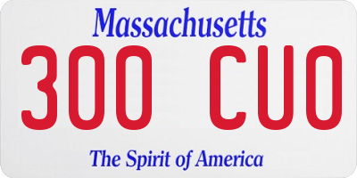 MA license plate 300CU0