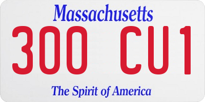 MA license plate 300CU1
