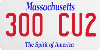 MA license plate 300CU2