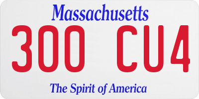 MA license plate 300CU4