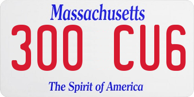 MA license plate 300CU6