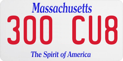 MA license plate 300CU8