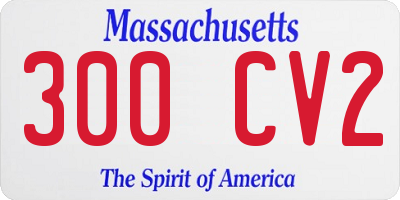 MA license plate 300CV2