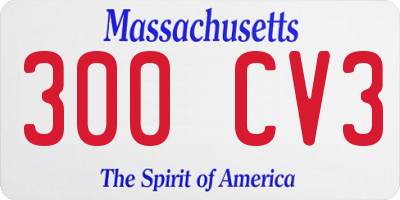 MA license plate 300CV3