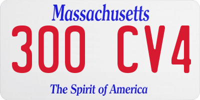 MA license plate 300CV4