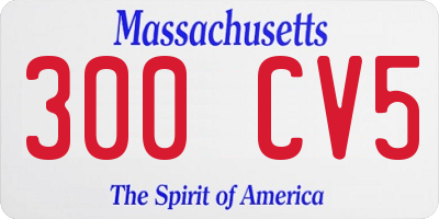 MA license plate 300CV5