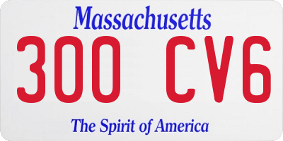 MA license plate 300CV6