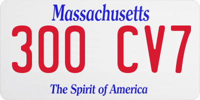 MA license plate 300CV7
