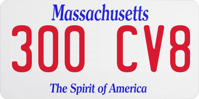 MA license plate 300CV8