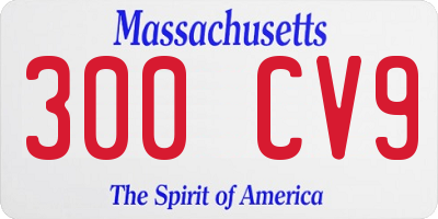 MA license plate 300CV9