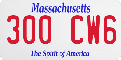 MA license plate 300CW6