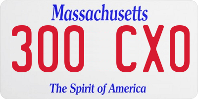 MA license plate 300CX0
