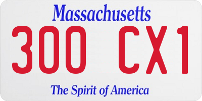 MA license plate 300CX1