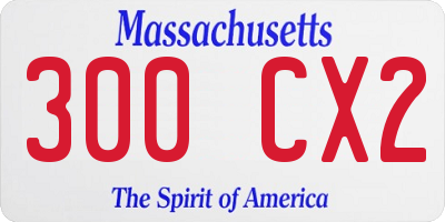 MA license plate 300CX2