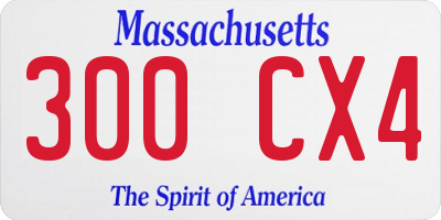 MA license plate 300CX4