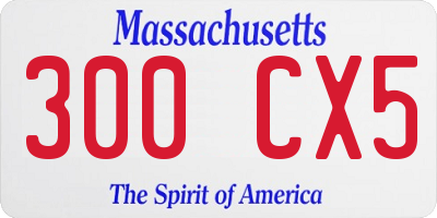 MA license plate 300CX5