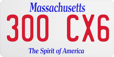 MA license plate 300CX6