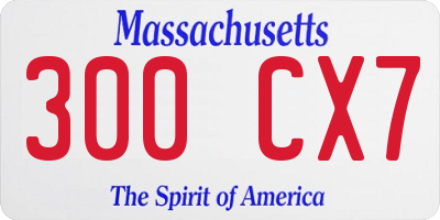 MA license plate 300CX7