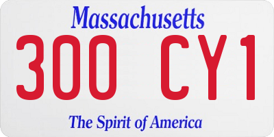 MA license plate 300CY1