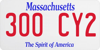 MA license plate 300CY2