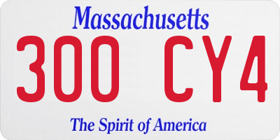 MA license plate 300CY4