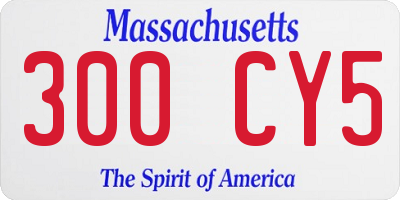 MA license plate 300CY5