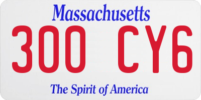 MA license plate 300CY6