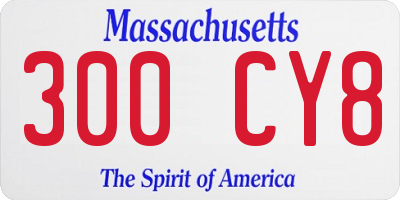 MA license plate 300CY8
