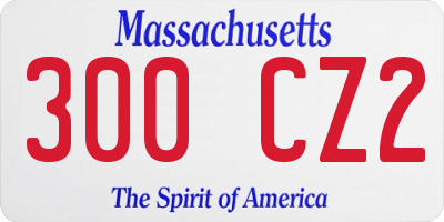 MA license plate 300CZ2