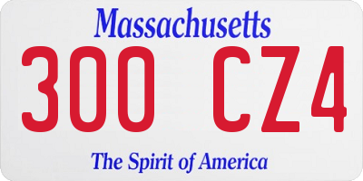 MA license plate 300CZ4