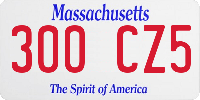 MA license plate 300CZ5