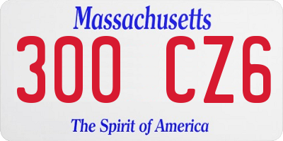MA license plate 300CZ6