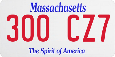 MA license plate 300CZ7
