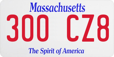 MA license plate 300CZ8