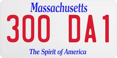 MA license plate 300DA1
