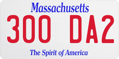 MA license plate 300DA2