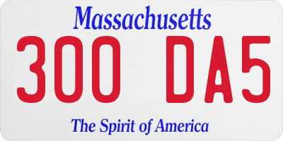 MA license plate 300DA5