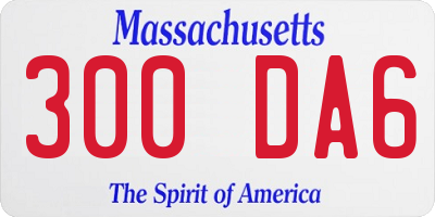 MA license plate 300DA6