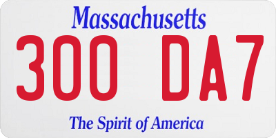 MA license plate 300DA7